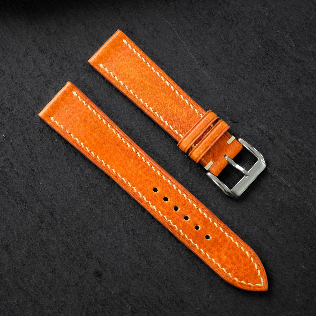 Padded Amber Patina Calf watch strap