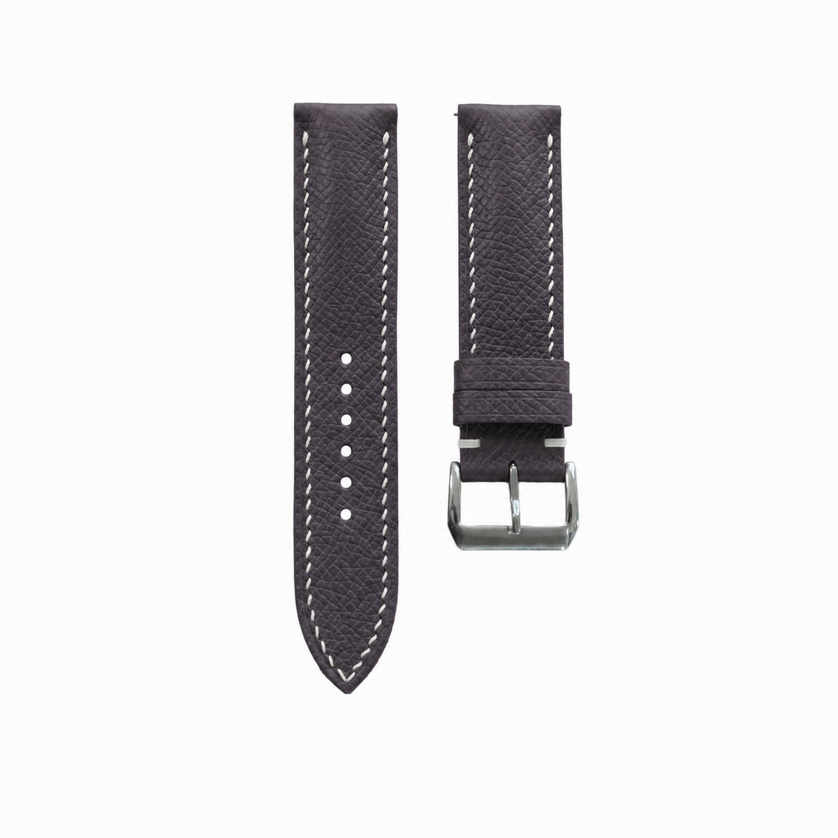 Charcoal Plum Epsom Calfskin Leather Watch Strap