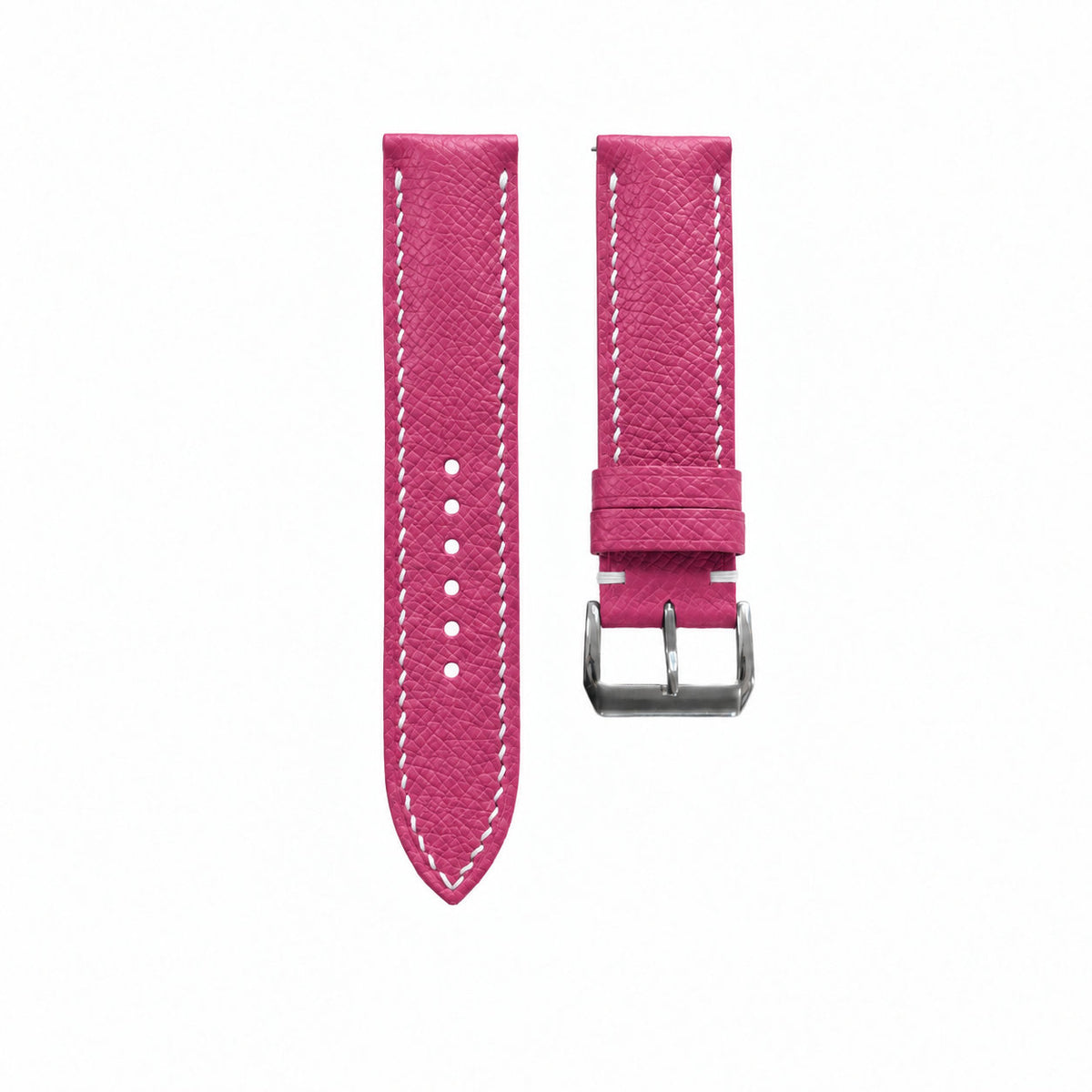 Dark Rose Epsom Calfskin Leather Watch Strap