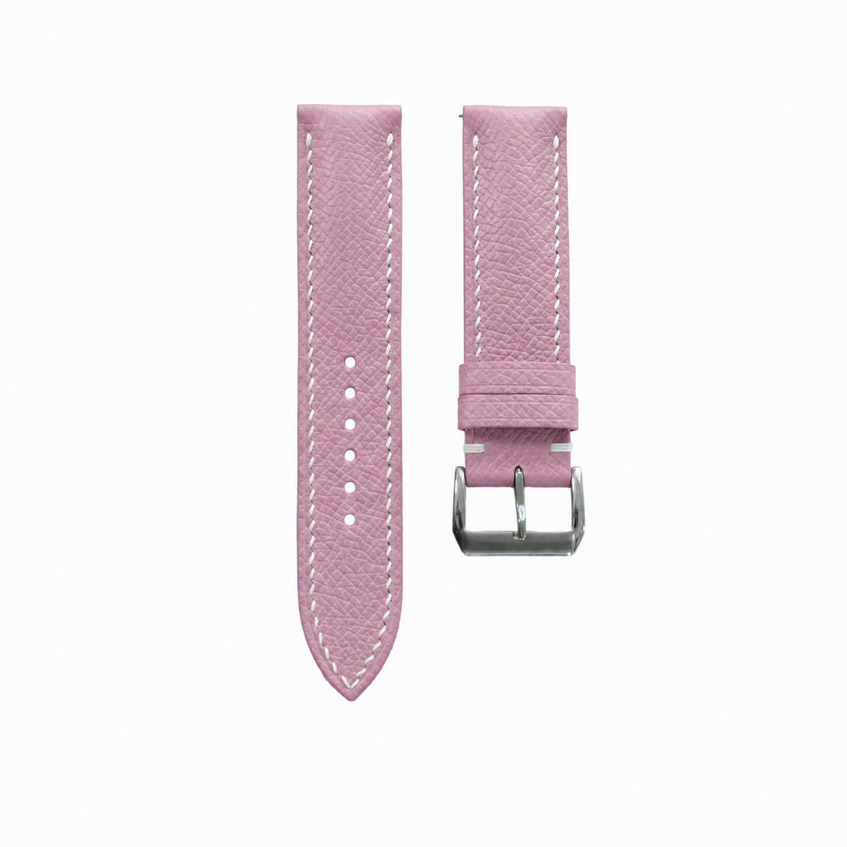 Dusty Pink Epsom Calfskin Leather Watch Strap