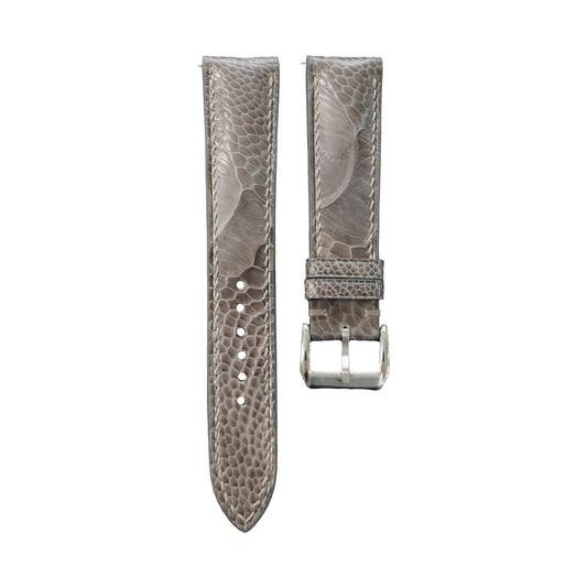 Padded Grey Ostrich Leg watch strap