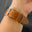 Honey Waxed Cowhide Leather Watch Strap