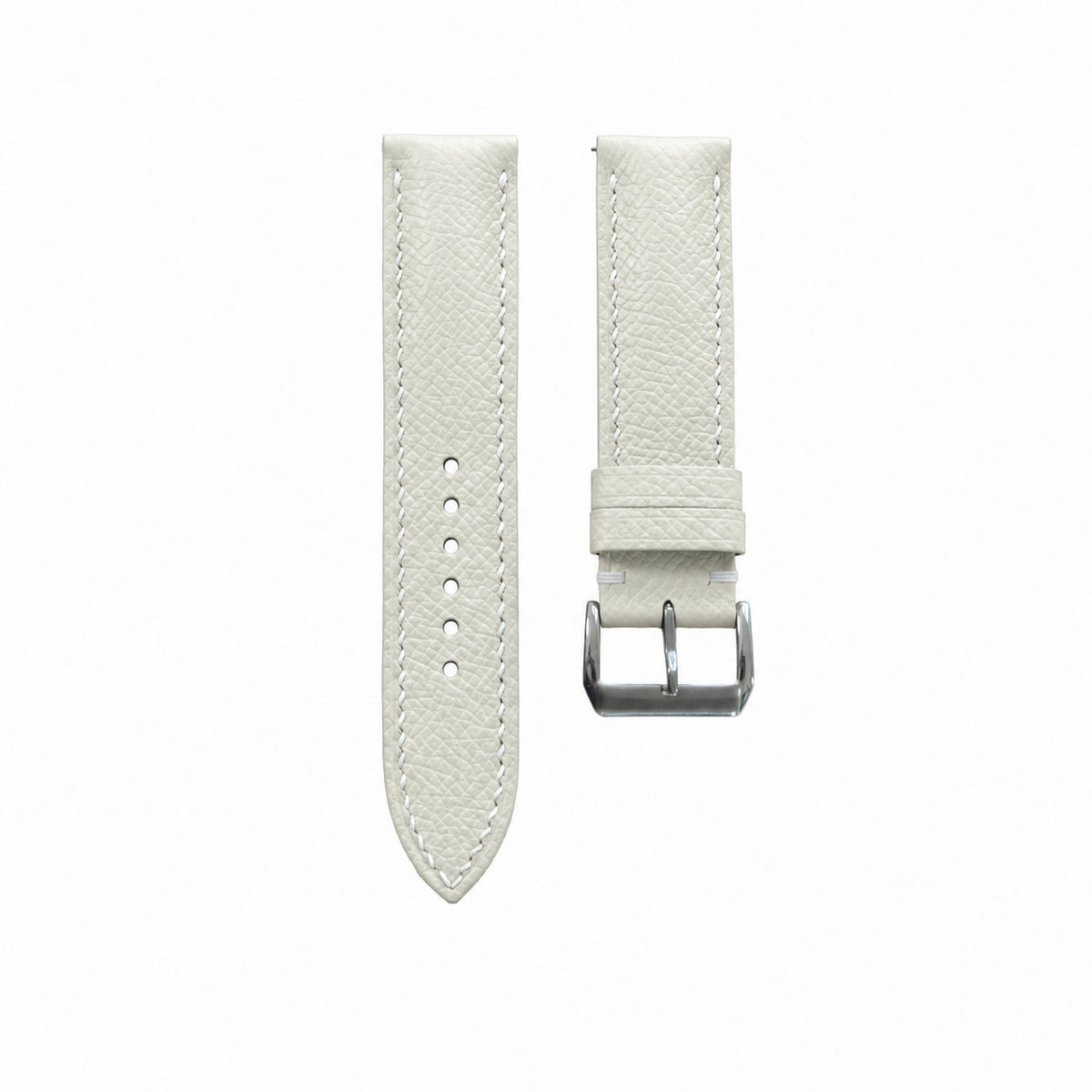 Off White Epsom Calfskin Leather Watch Strap