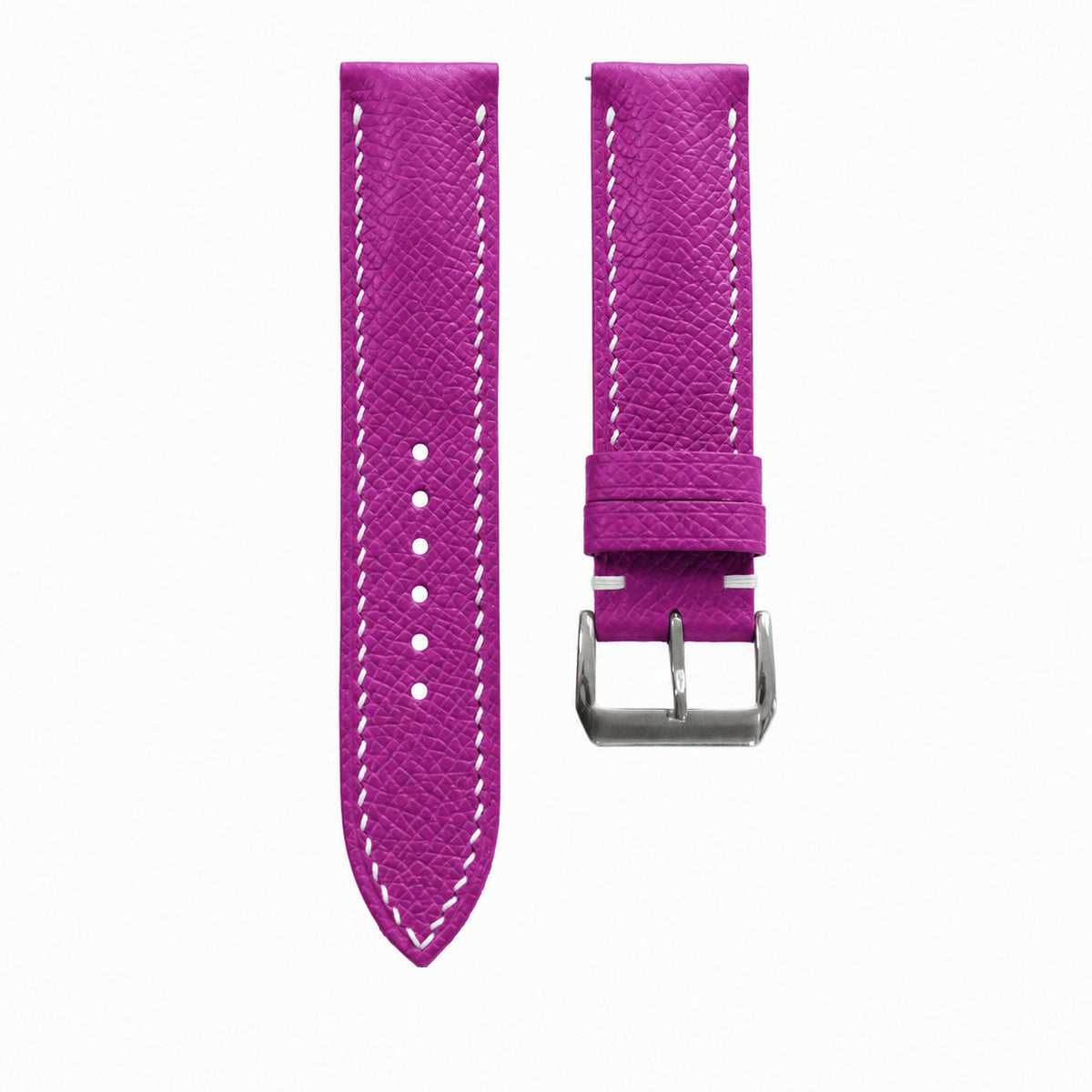 Pink Purple Epsom Calfskin Leather Watch Strap