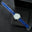 Royal Blue Fine Scale Ostrich Leg Leather Watch Strap