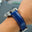 Royal Blue Fine Scale Ostrich Leg Leather Watch Strap