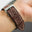 Vintage Brown Fine Scale Ostrich Leg Leather Watch Strap