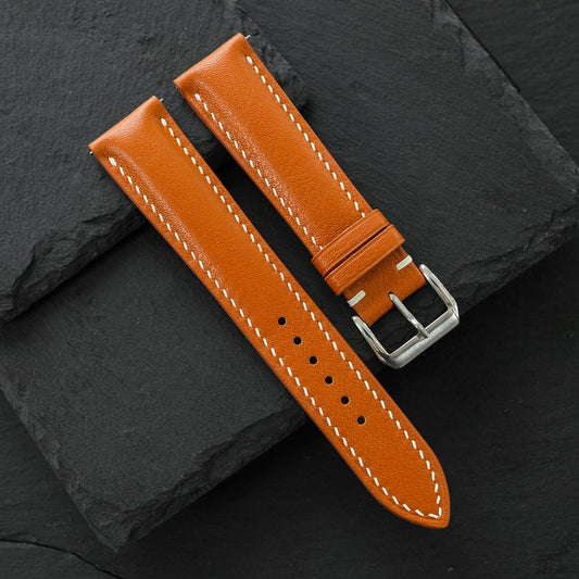 Padded Tan Cowhide Leather Watch Strap — photo 6