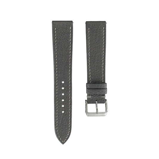 Flat Grey Togo Calfskin Watch Strap