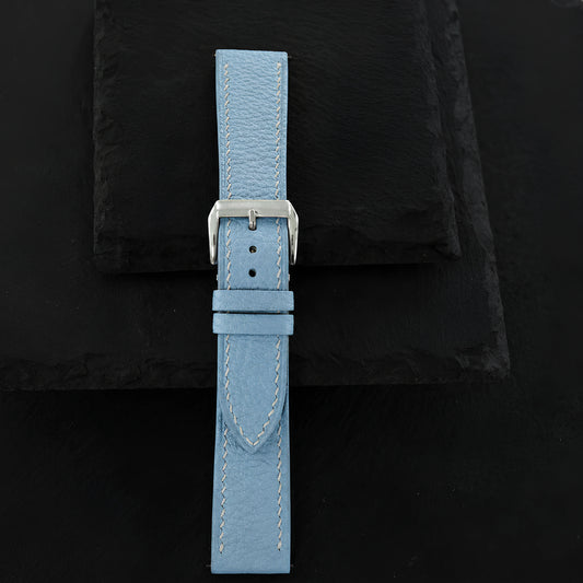 Flat Light Blue Togo Calfskin Watch Strap
