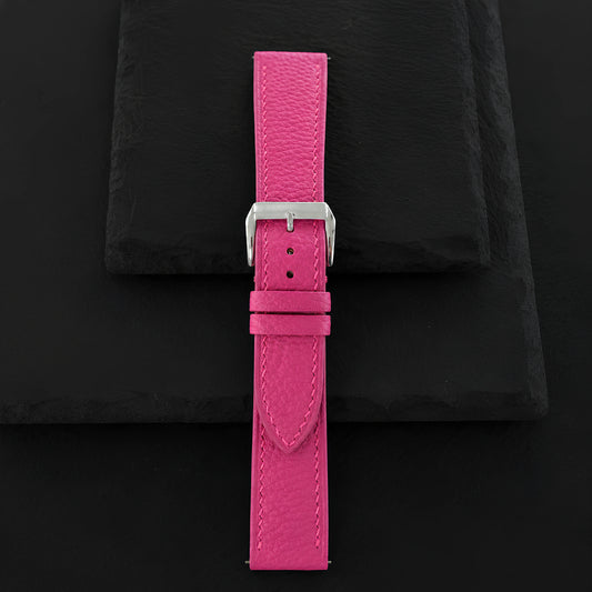 Flat Pink Togo Calfskin Watch Strap