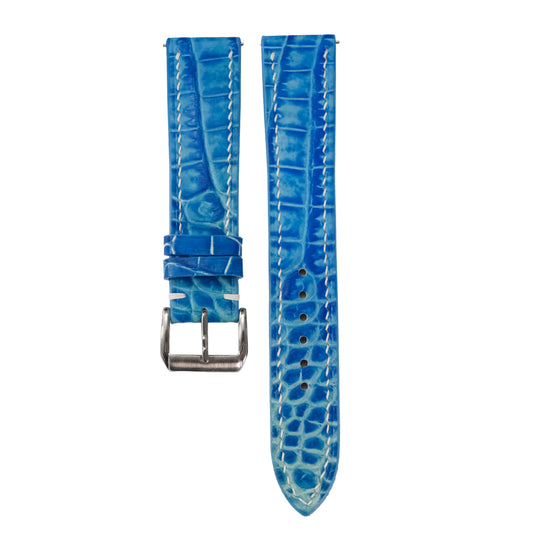 Blue Patina Alligator Watch Strap