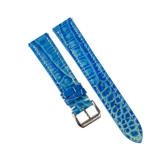 Blue Patina Alligator Watch Strap