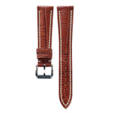 Flat Cognac Alligator Leather Watch Strap