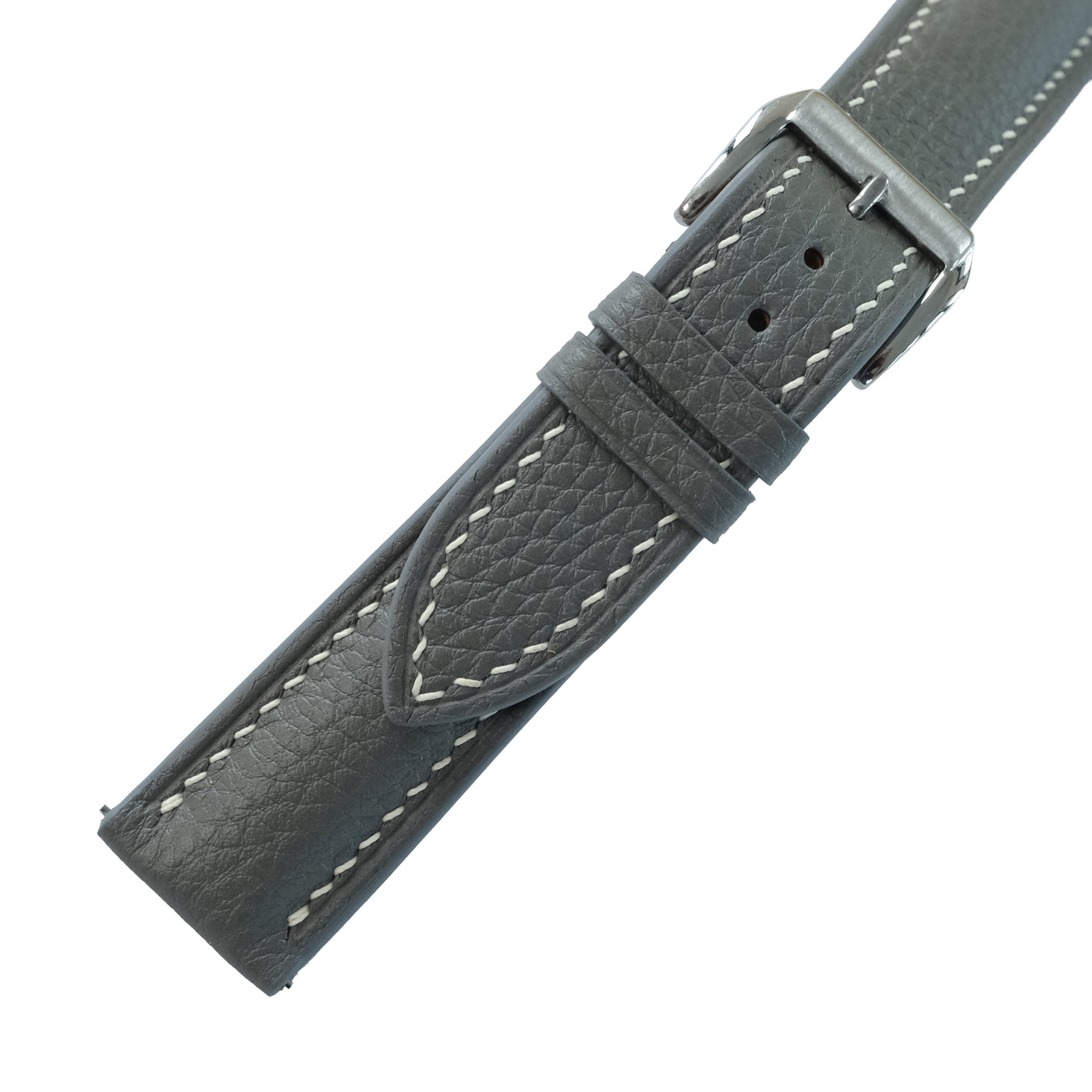 Flat Grey Alran Chevre Sully Leather Watch Strap