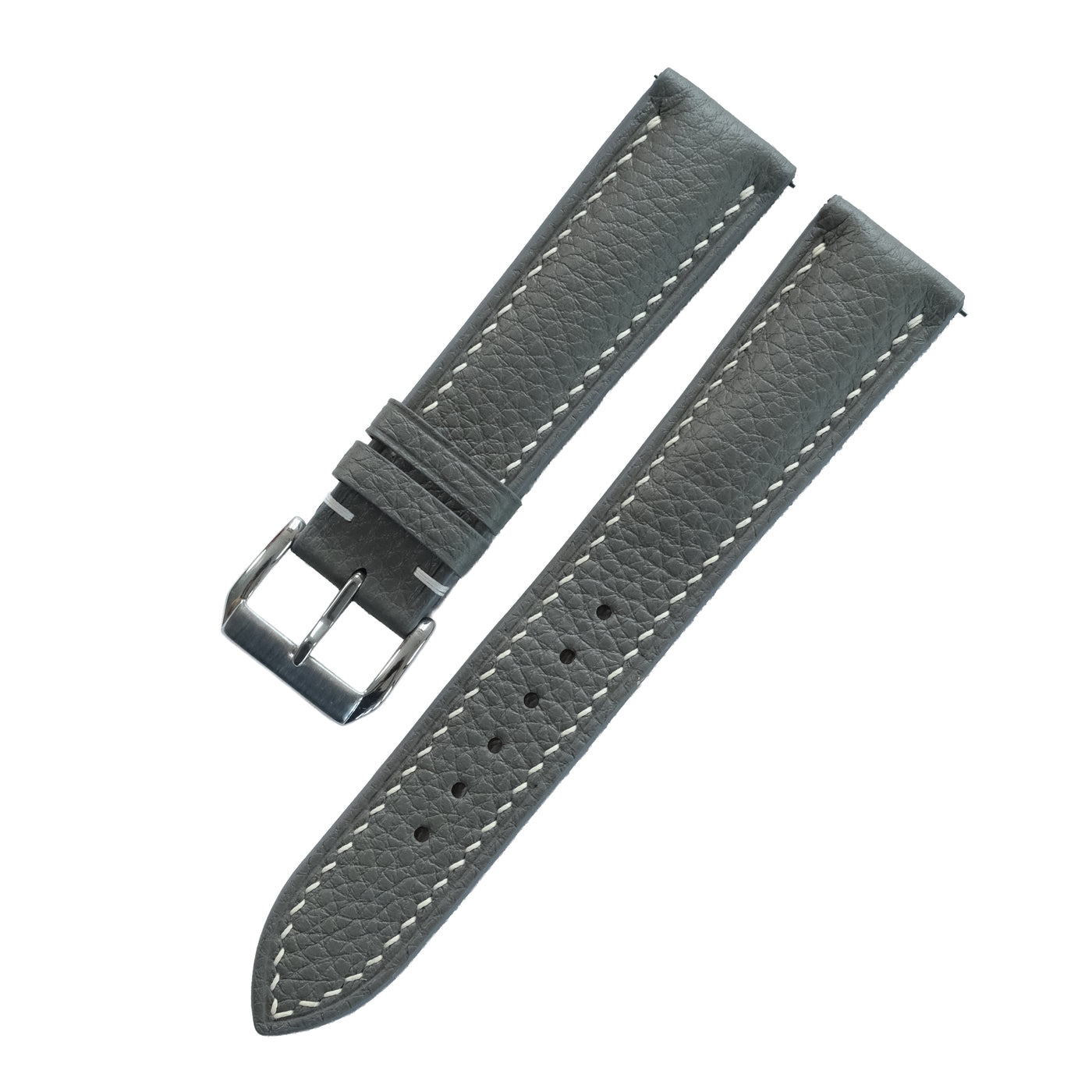 Flat Grey Alran Chevre Sully Leather Watch Strap