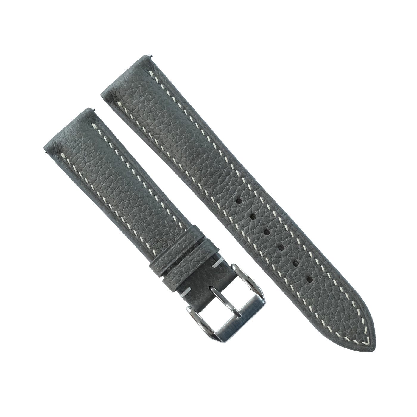 Flat Grey Alran Chevre Sully Leather Watch Strap