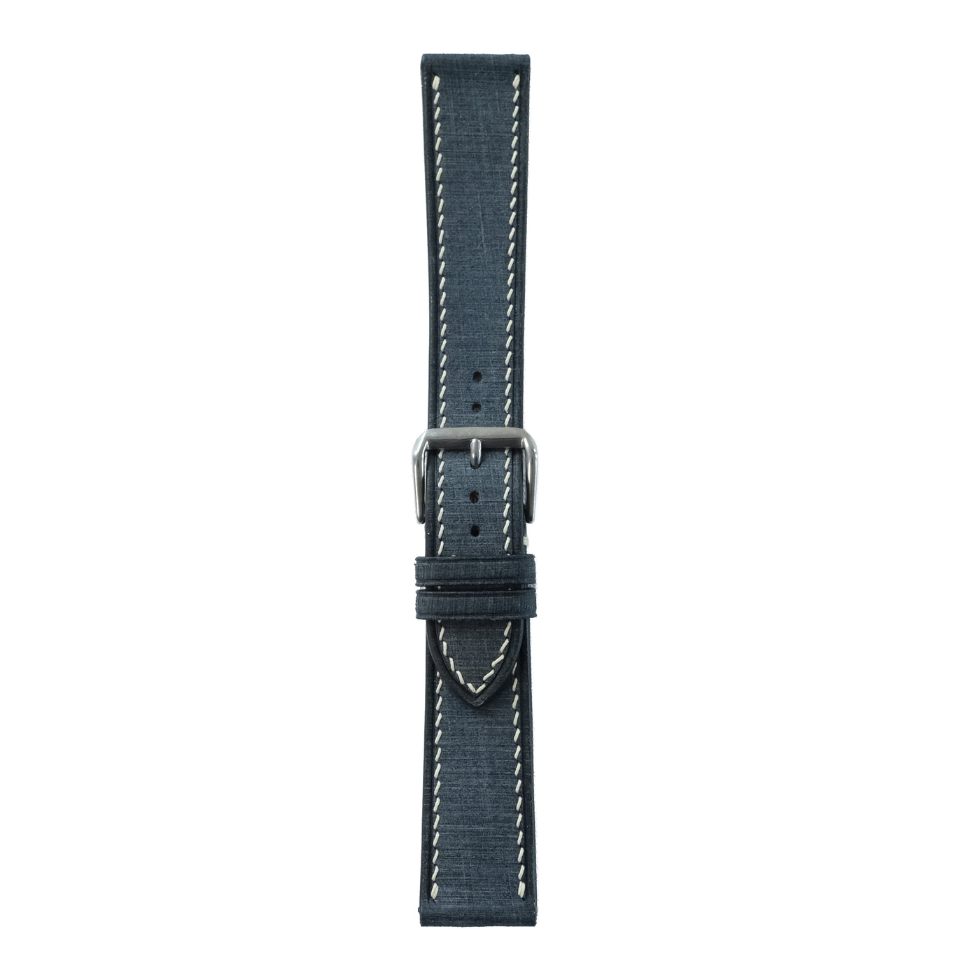 Flat Navy Babele Calfskin Leather Watch Strap