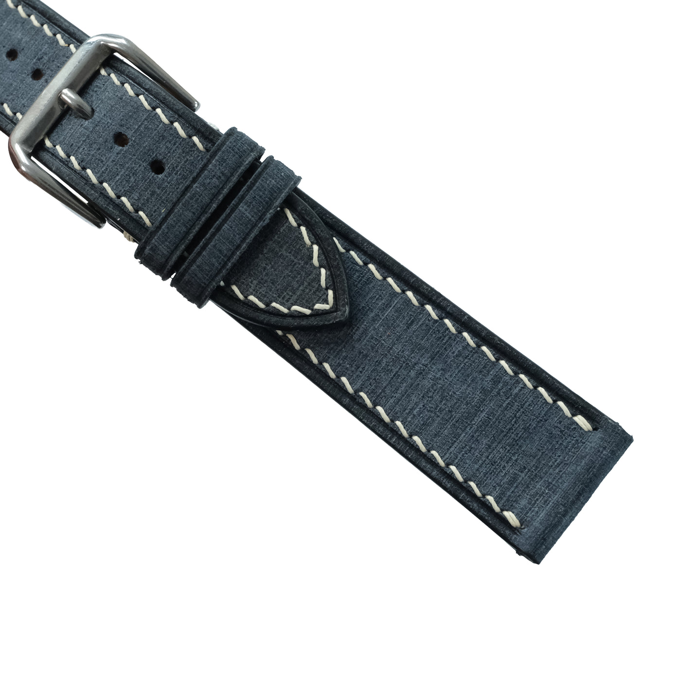 Flat Navy Babele Calfskin Leather Watch Strap