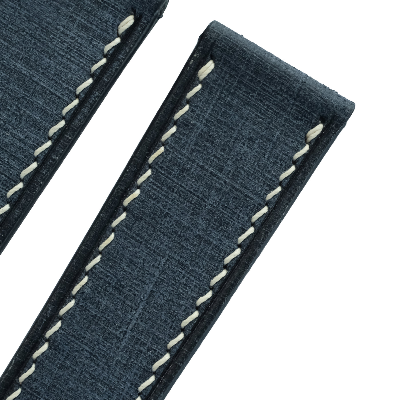 Flat Navy Babele Calfskin Leather Watch Strap