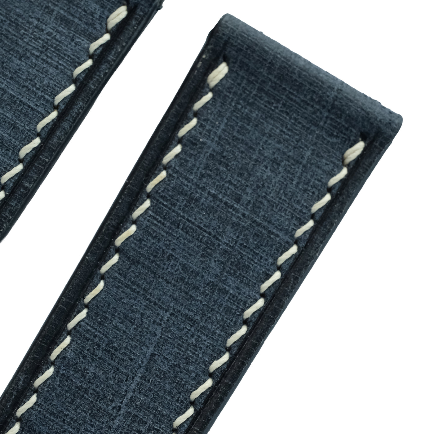 Flat Navy Babele Calfskin Leather Watch Strap