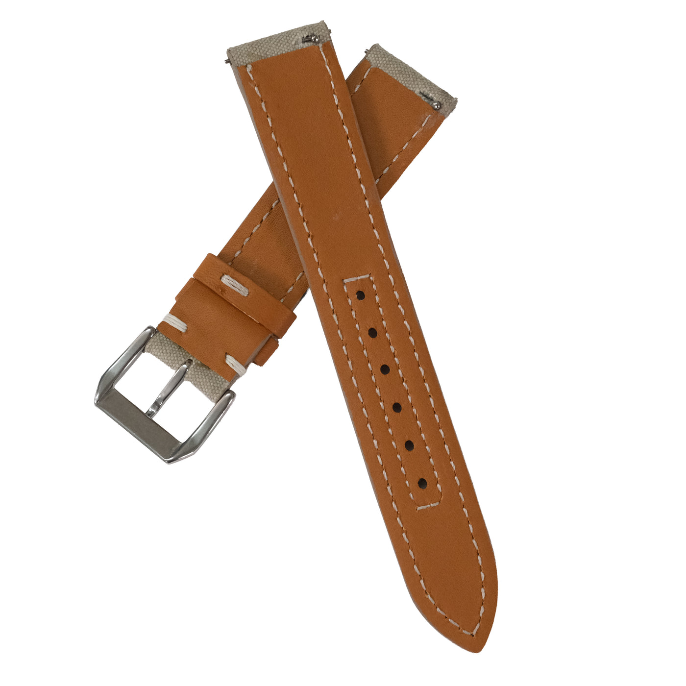 Flat Stone Grey Canvas Watch Strap