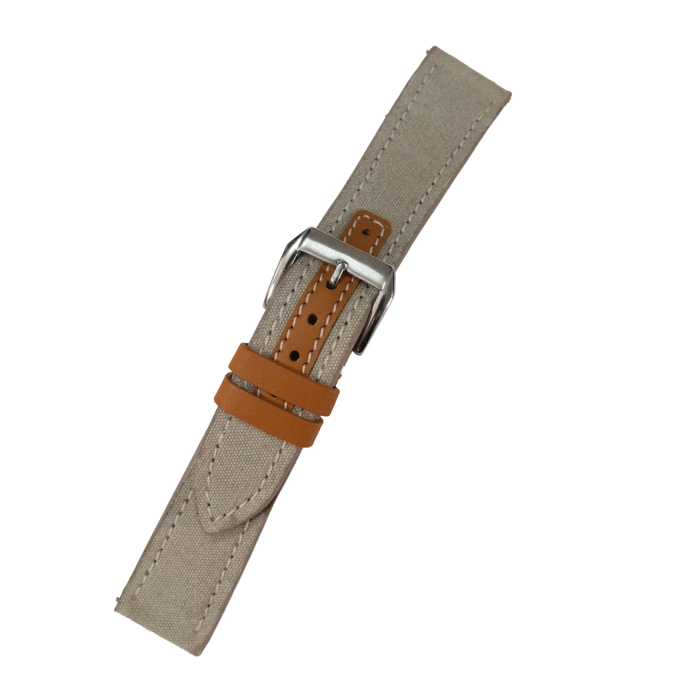 Flat Stone Grey Canvas Watch Strap