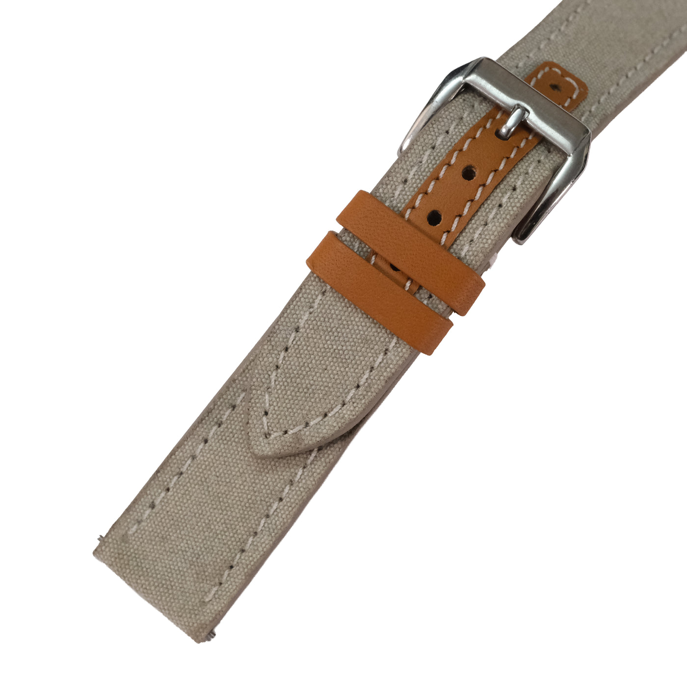 Flat Stone Grey Canvas Watch Strap