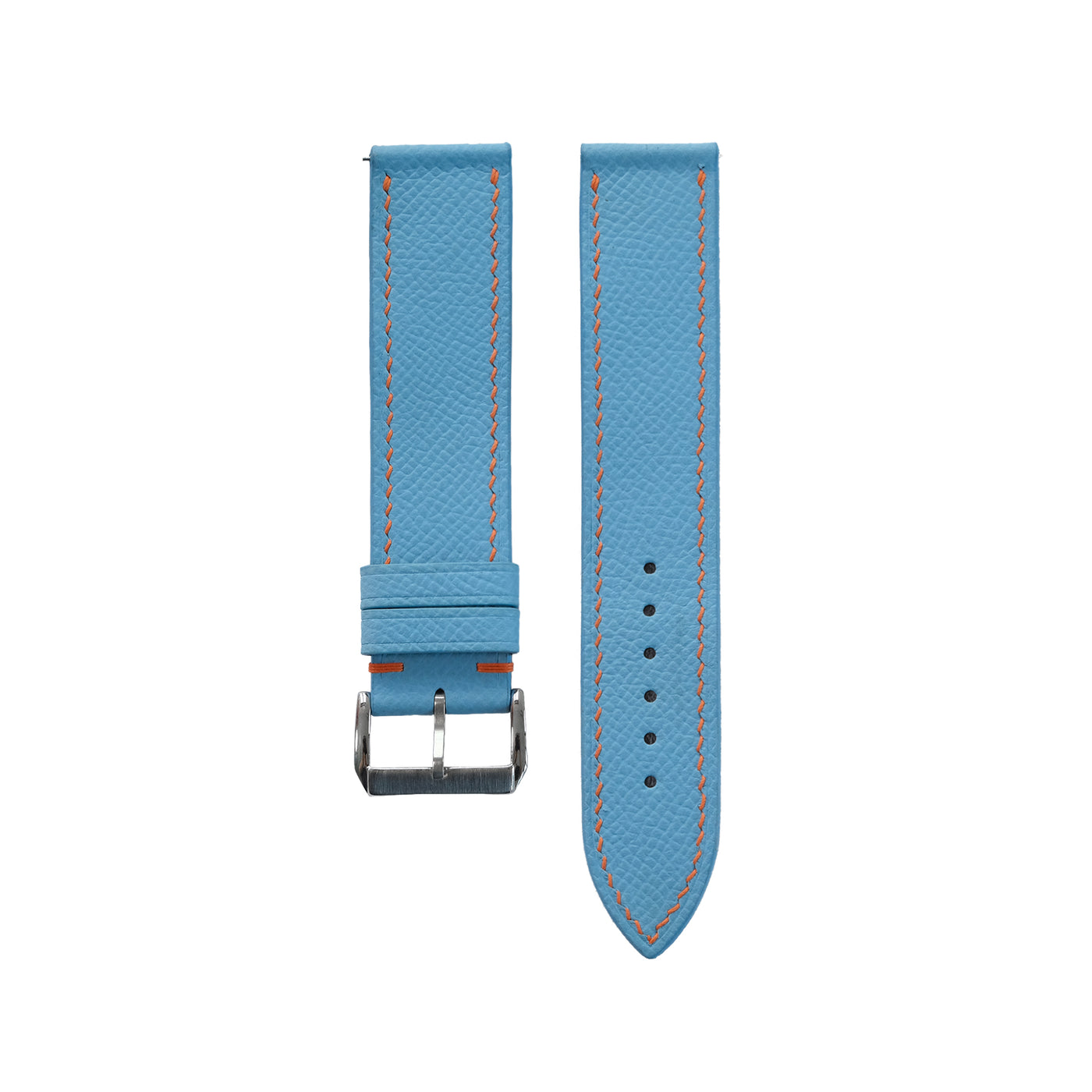Flat Sky Blue Epsom Calfskin Leather Watch Strap
