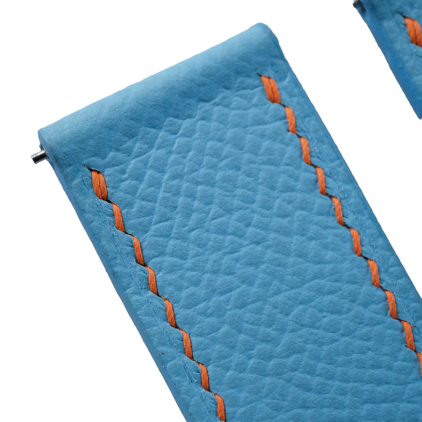 Flat Sky Blue Epsom Calfskin Leather Watch Strap
