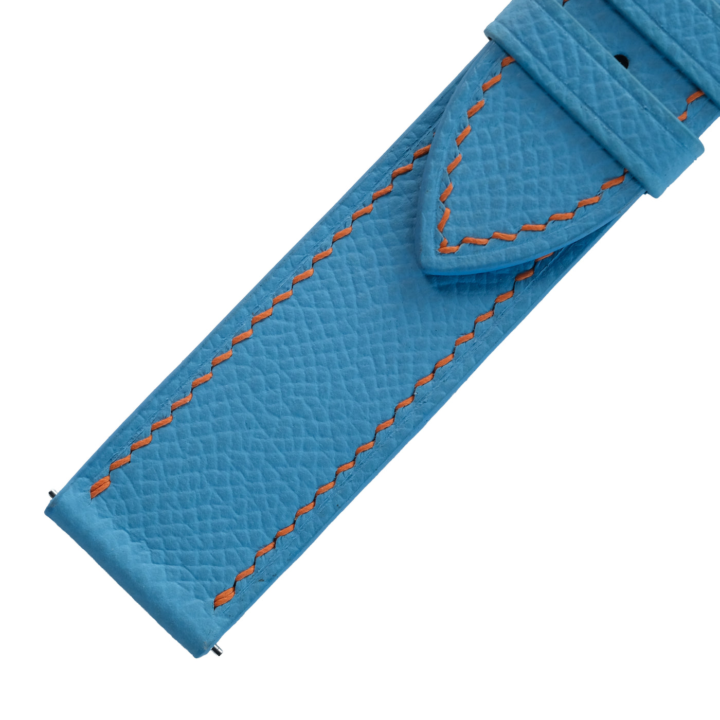 Flat Sky Blue Epsom Calfskin Leather Watch Strap