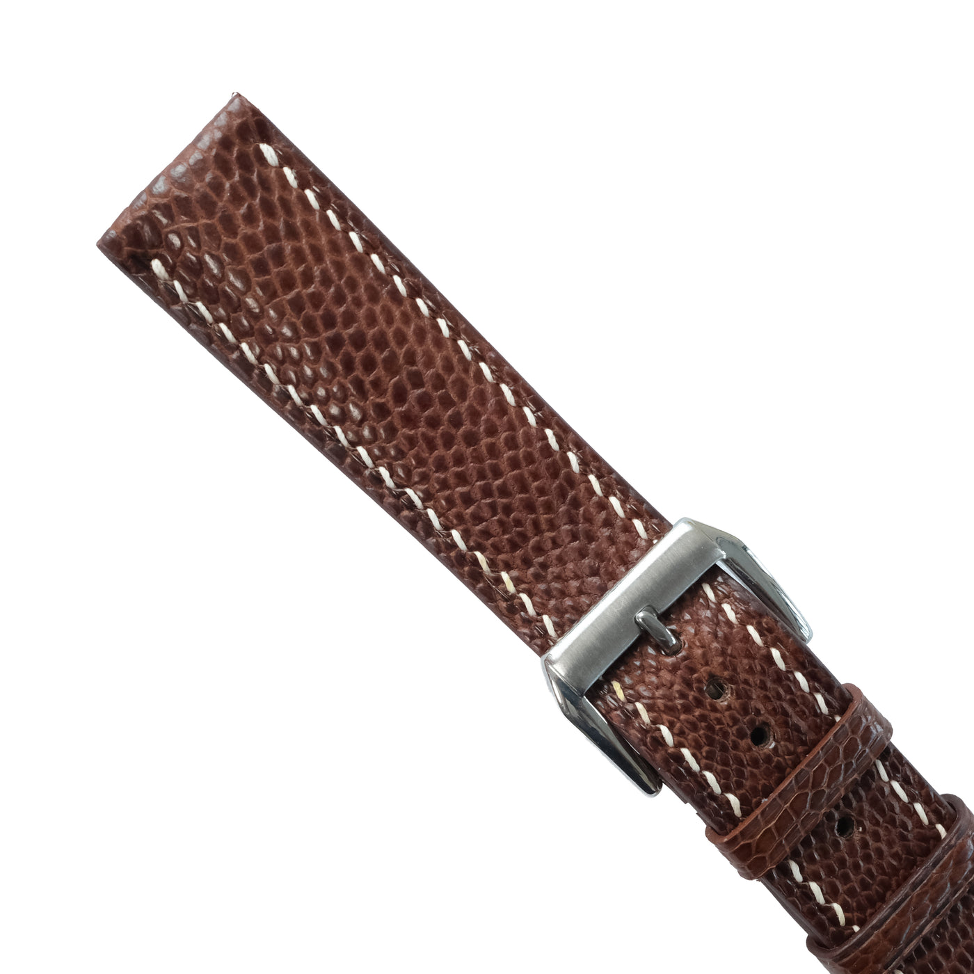Flat Chestnut Ostrich Leather Watch Strap