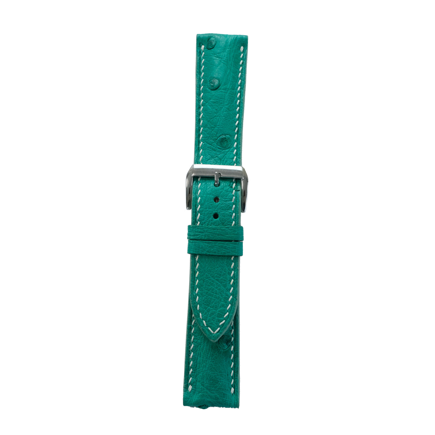 Flat Emerald Green Ostrich Leather Watch Strap