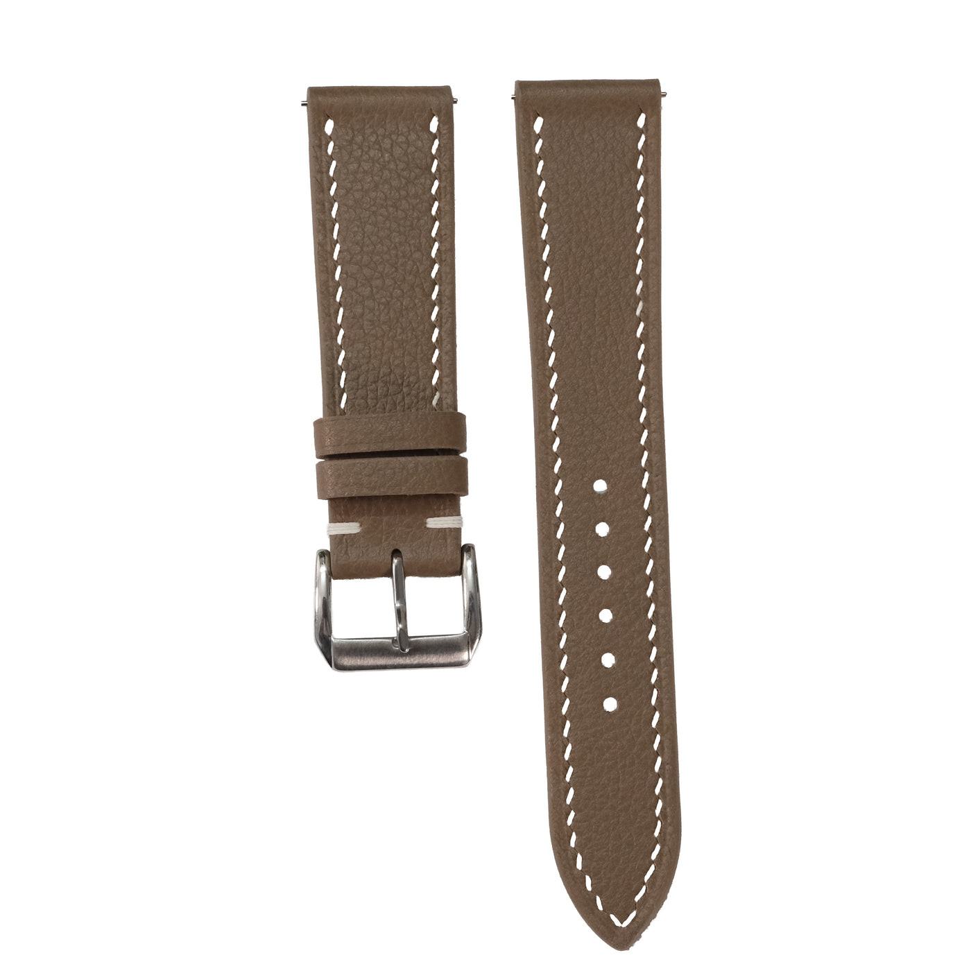 Flat Etoupe Togo Leather Watch Strap