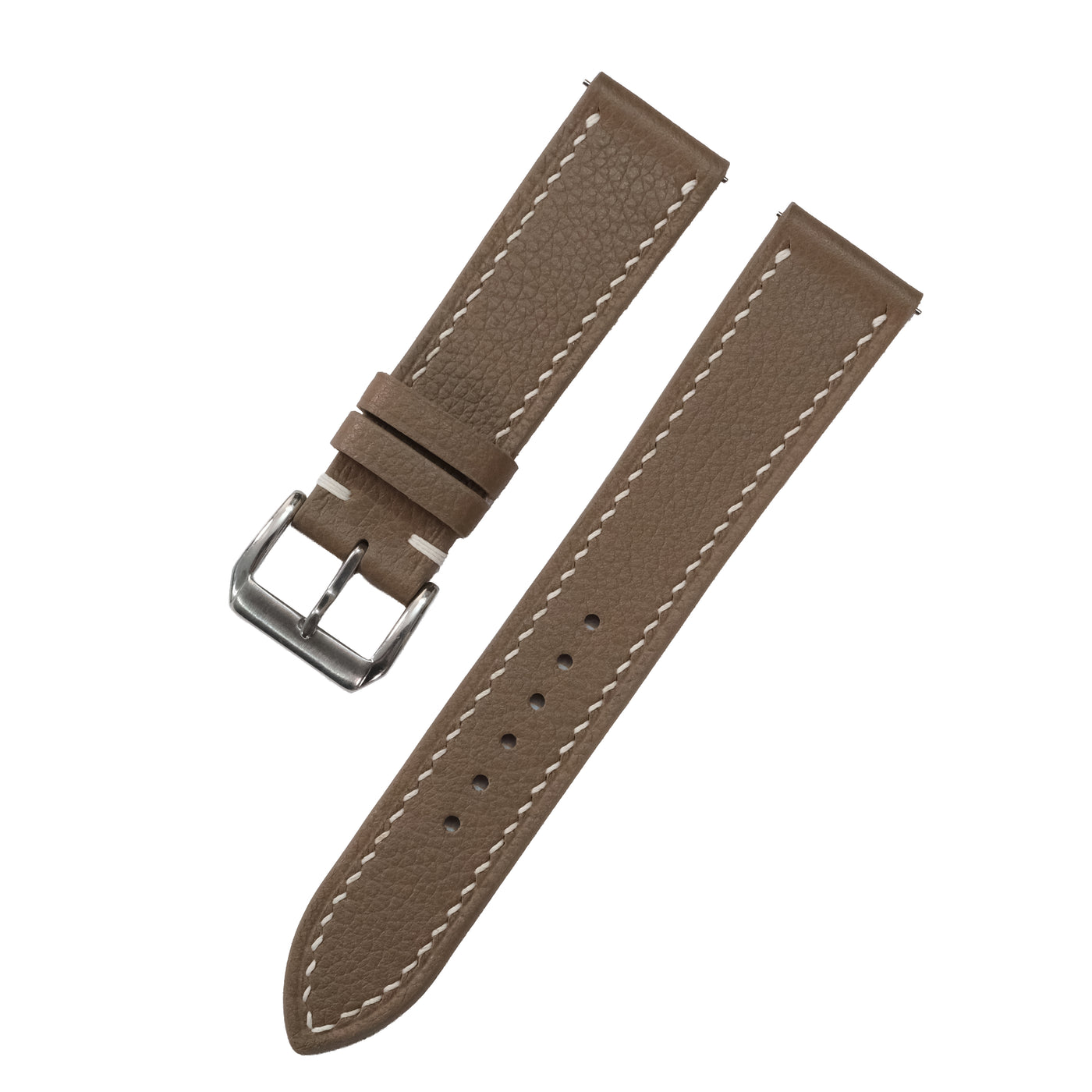 Flat Etoupe Togo Leather Watch Strap