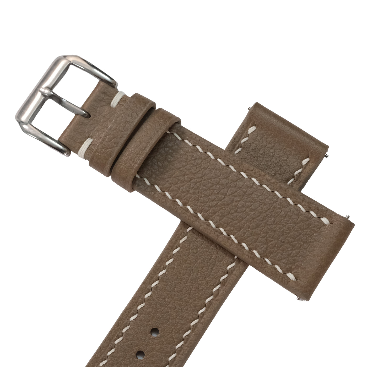 Flat Etoupe Togo Leather Watch Strap