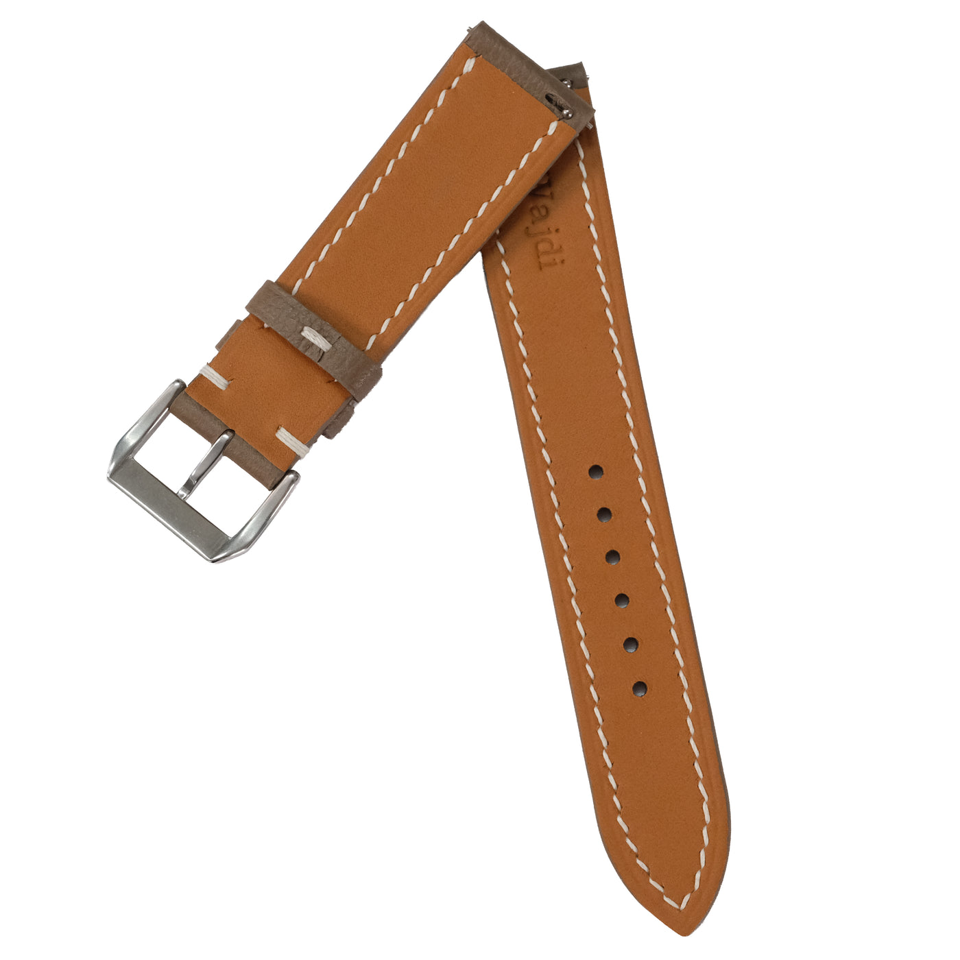 Flat Etoupe Togo Leather Watch Strap