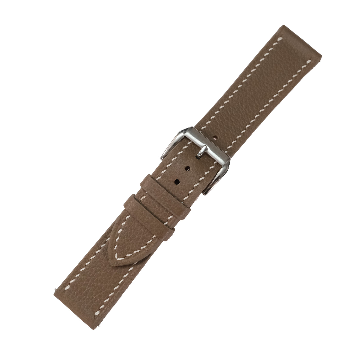 Flat Etoupe Togo Leather Watch Strap