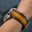 Yellow Black Patina Leather Watch Strap