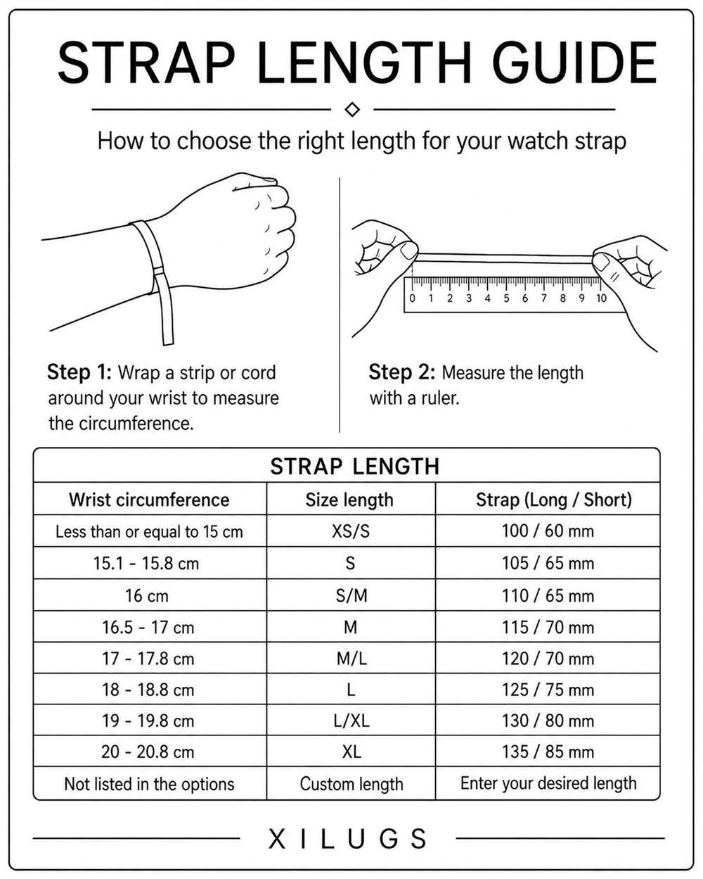 Strap length guide